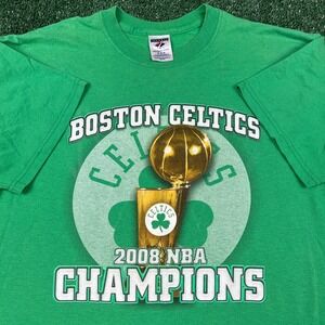 Vintage Jerzees Boston Celtics NBA Champions 2008 T-Shirt Mens Medium Green Y2K